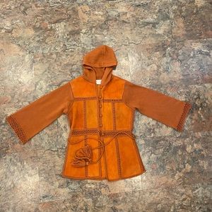 Vintage orange suede knitted light weight jacket